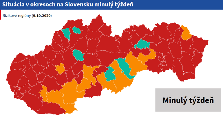 mapa rizikových regiónov k 9.10