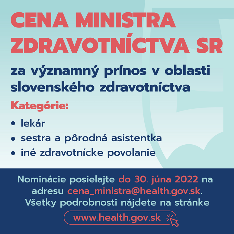 Nominujte zdravotníkov na Cenu ministra zdravotníctva SR