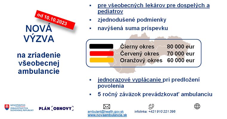 Nová výzva na zriadenie všeobecnej ambulancie Nová výzva na zriadenie všeobecnej ambulancie