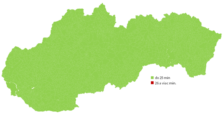 Mapa miestnej dostupnosti poskytovateľov všeobecnej ambulantnej starostlivosti pre dospelých