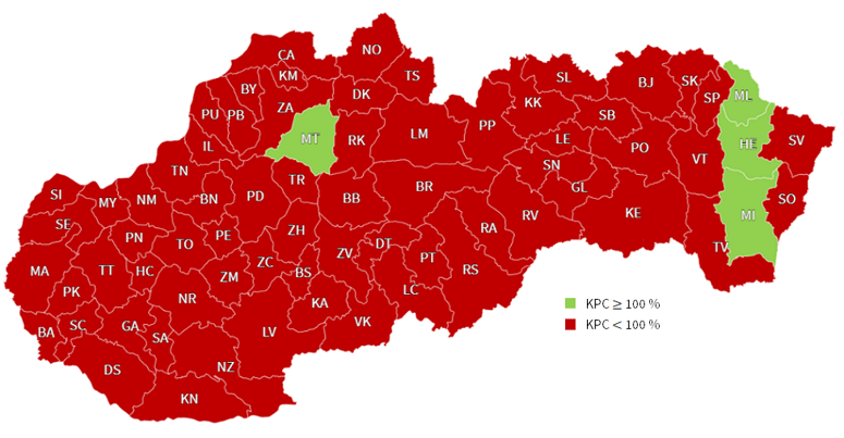 Mapa potrebnej kapacity (KPC) poskytovateľov všeobecnej ambulantnej starostlivosti pre dospelých