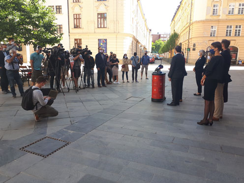 Tlačoveá konferencia Marek Krajčí a Matúš Vallo